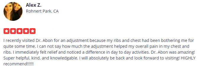 Chiropractic Petaluma CA Alex Testimonial